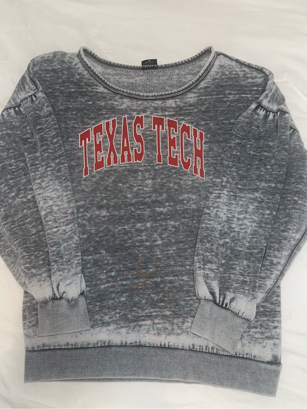 Texas Tech Women's Grey Washed Crewneck Sweatshirt